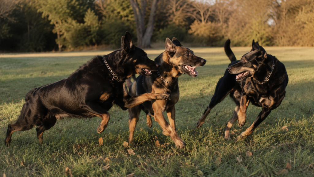 Beauceron croisé Malinois qui joue