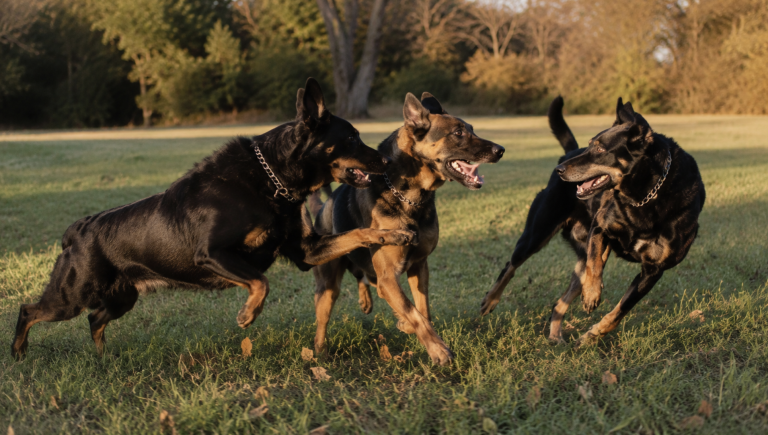 Beauceron croisé Malinois qui joue